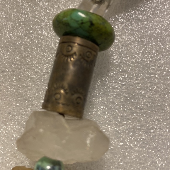 Amazing Natural Stone & Silver Statement Necklace - Yellow Opal, Citrine, Quartz - Picture 3 of 16